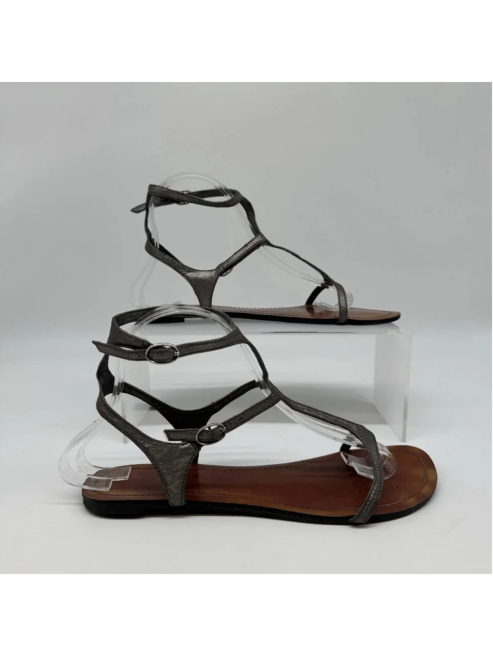 Aldo Call It Spring Gladiator Sandals Women’s Size 8 Metallic Gray Strappy